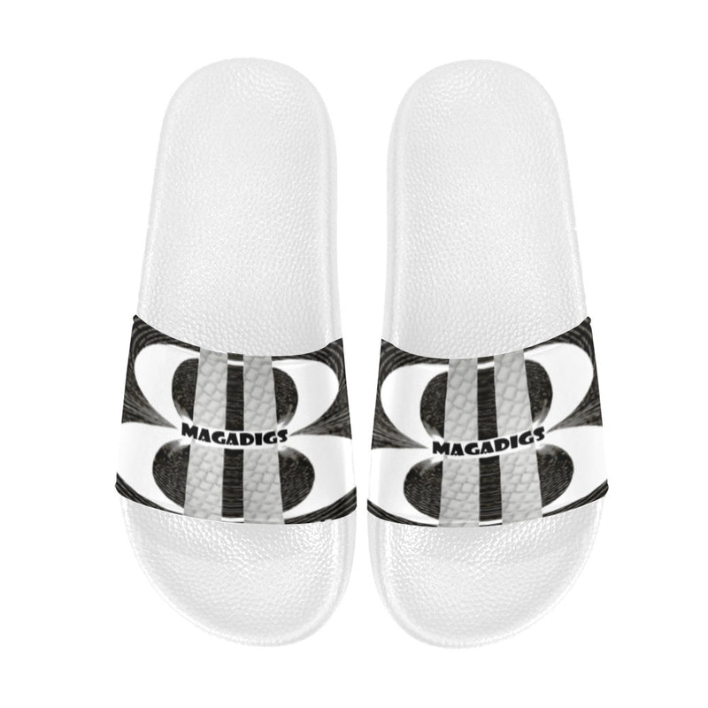 BOOJI ITALY MAGADIGS COLLECTION MEN'S WHITE SOLE SLIDES