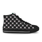 BOOJI ITALY 4 EVER $ LOGO PATTERN MEN'S BLACK CANVAS SHOES