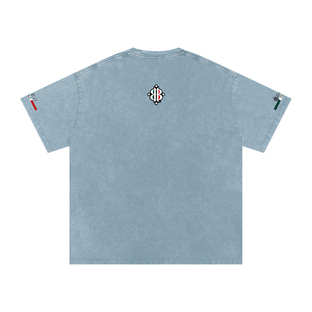 BOOJI ITALY ITALIAN FLAG 4 EVER $ LOGO SNOW WASHED T-SHIRT