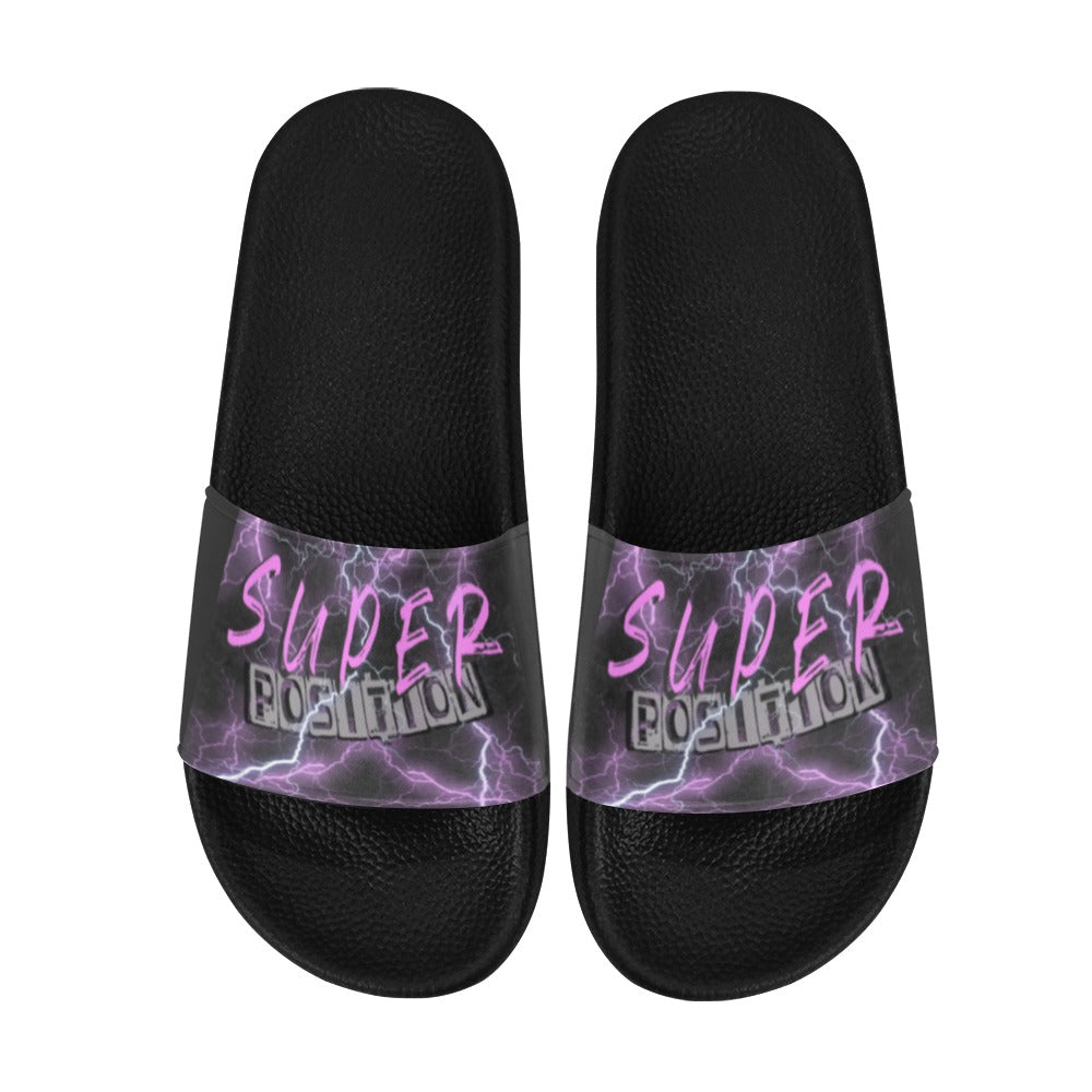 BOOJI ITALY SUPER POSITION LOGO WOMEN'S BLACK SOLE SLIDES