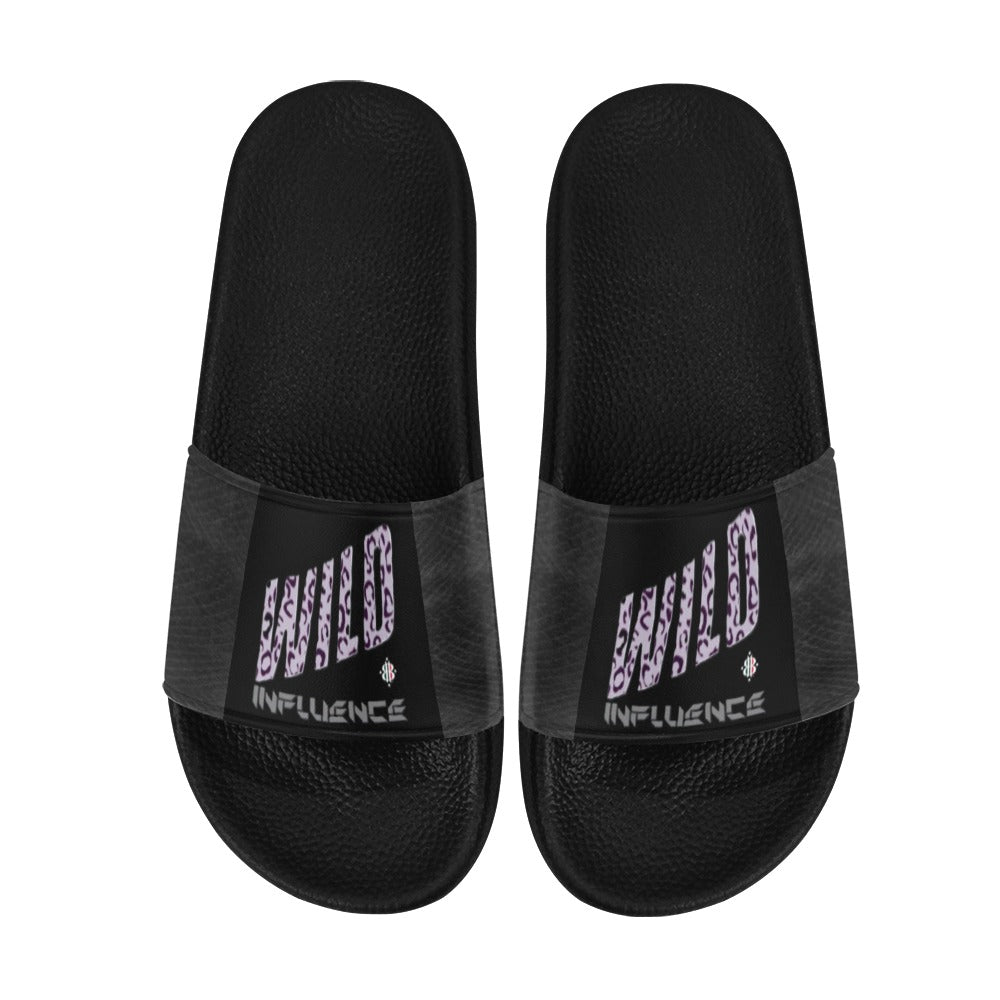 BOOJI ITALY WILD INFLUENCE BLACK PYTHON LOGO BLACK SOLE SLIDES