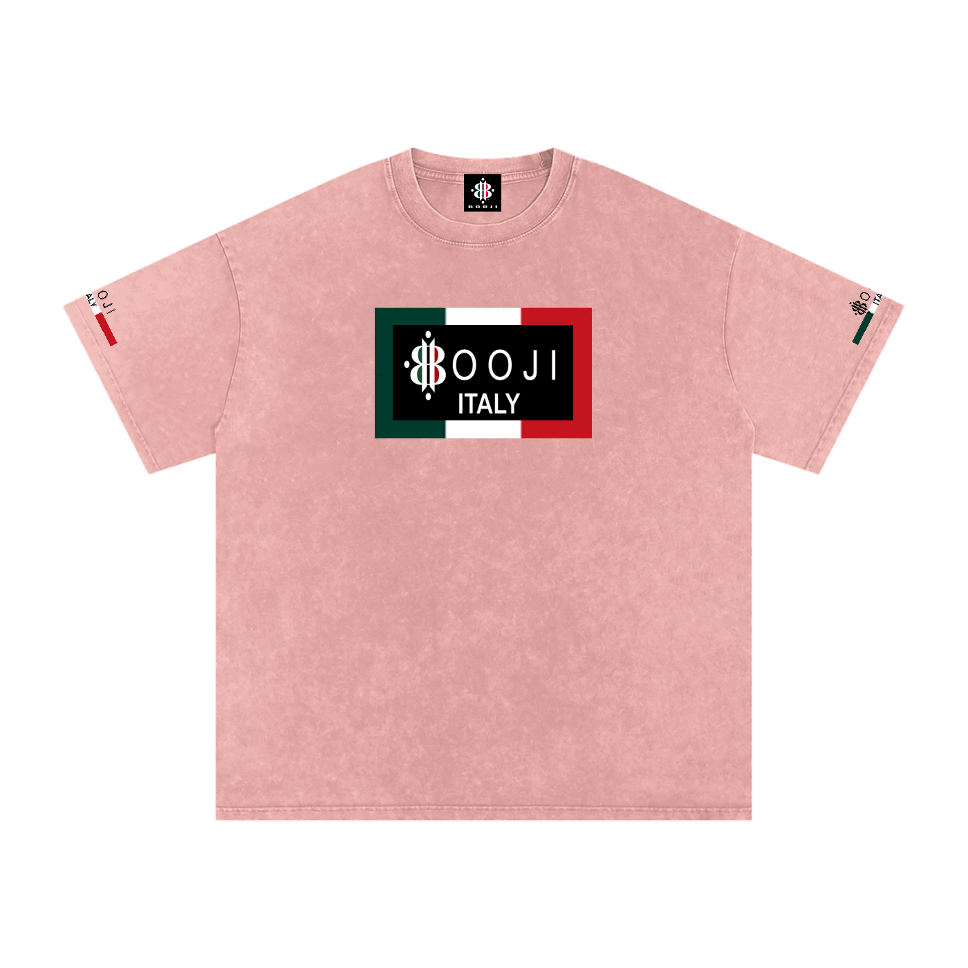 BOOJI ITALY ITALIAN FLAG 4 EVER $ LOGO SNOW WASHED T-SHIRT