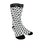 BOOJI ITALY 4 EVER $ LOGO INVERTED PATTERN MEN'S WHITE SOCKS