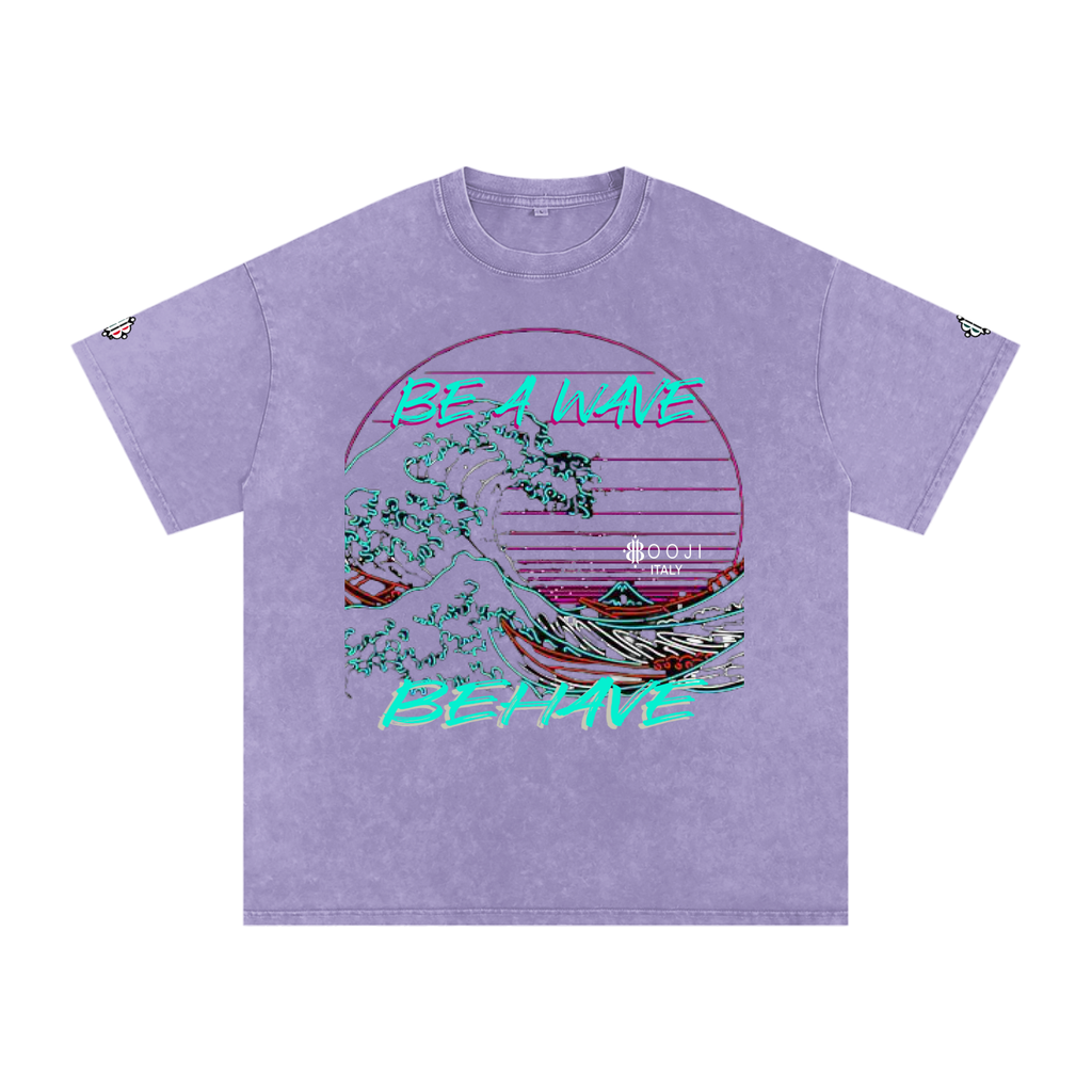 BOOJI ITALY "BE A WAVE, BEHAVE." SNOW WASHED T-SHIRT