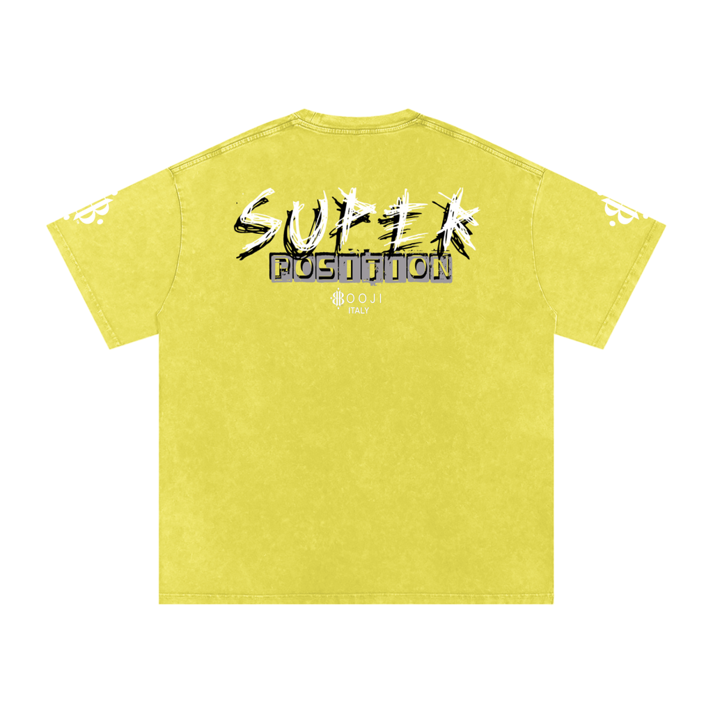 BOOJI ITALY SHARP "SUPER POSITION" LINE SNOW WASHED T-SHIRT