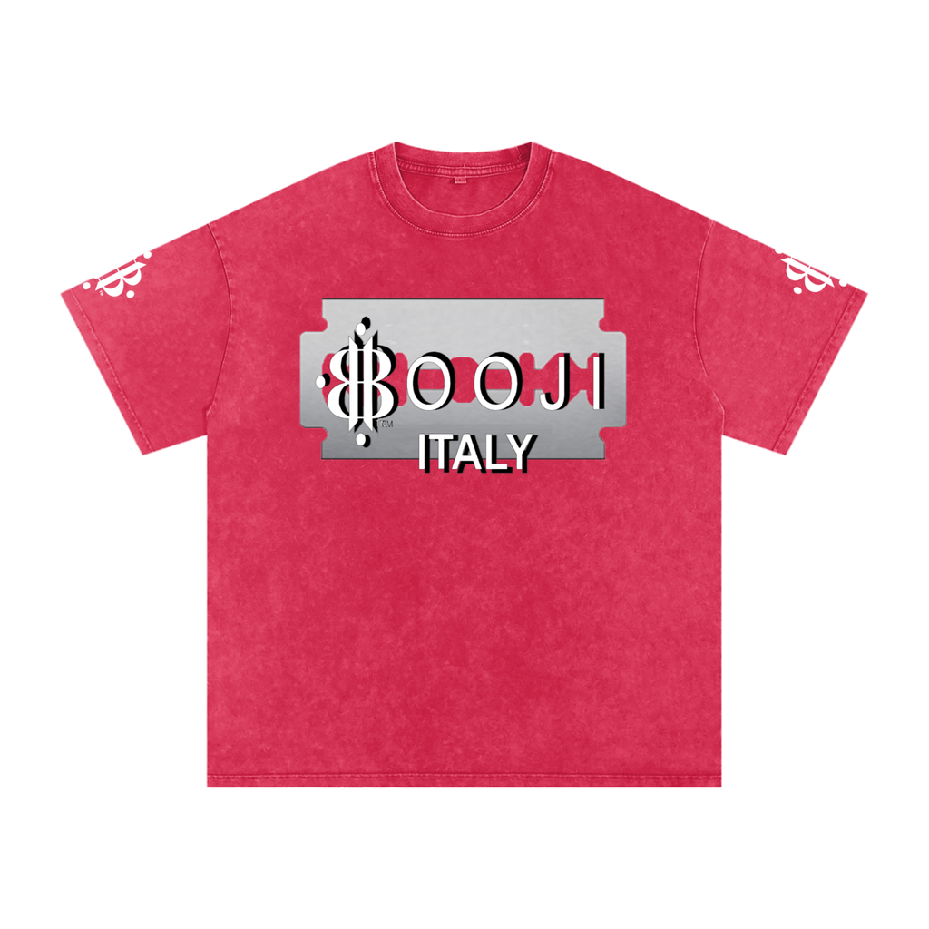 BOOJI ITALY SHARP "SUPER POSITION" LINE SNOW WASHED T-SHIRT