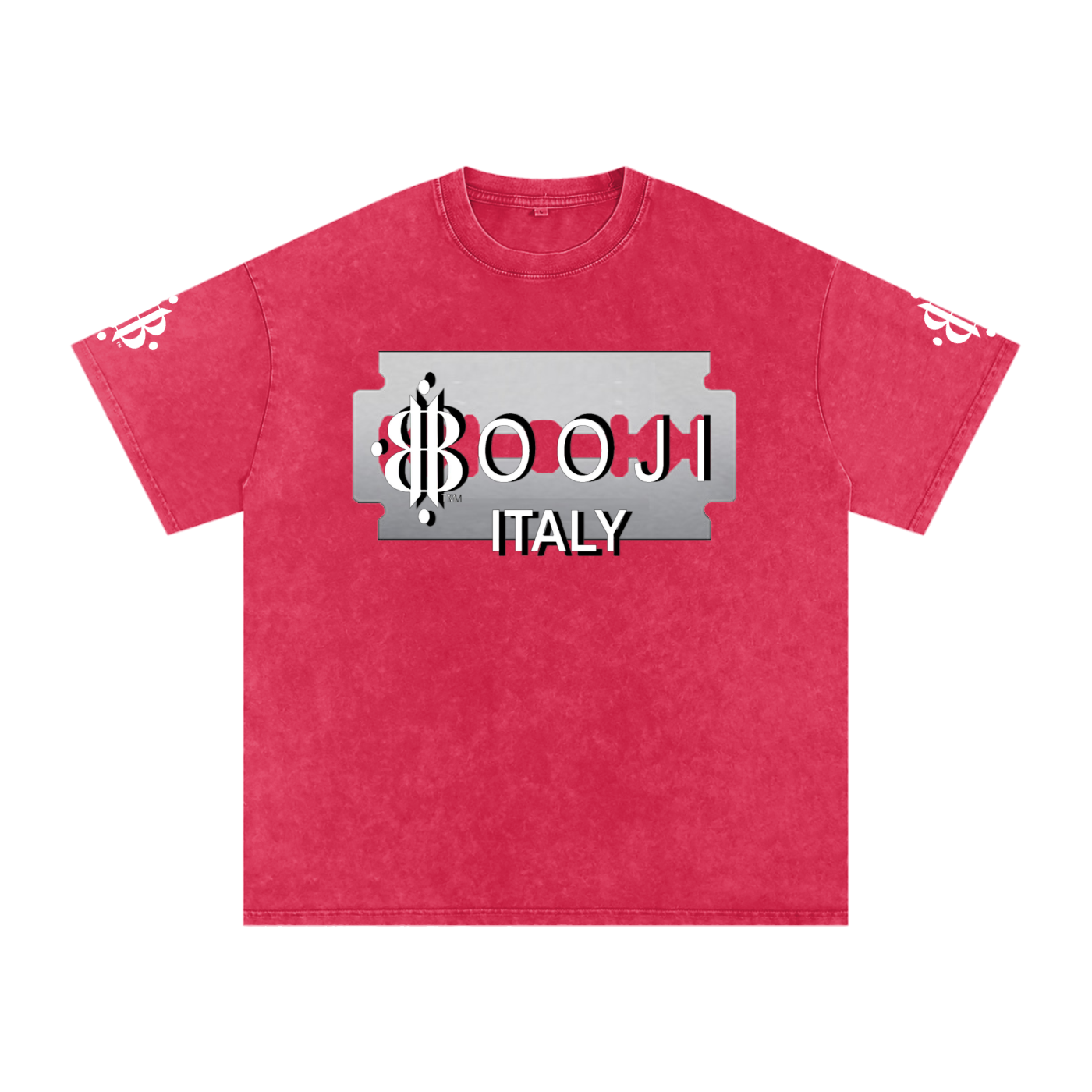 BOOJI ITALY SHARP "SUPER POSITION" LINE SNOW WASHED T-SHIRT