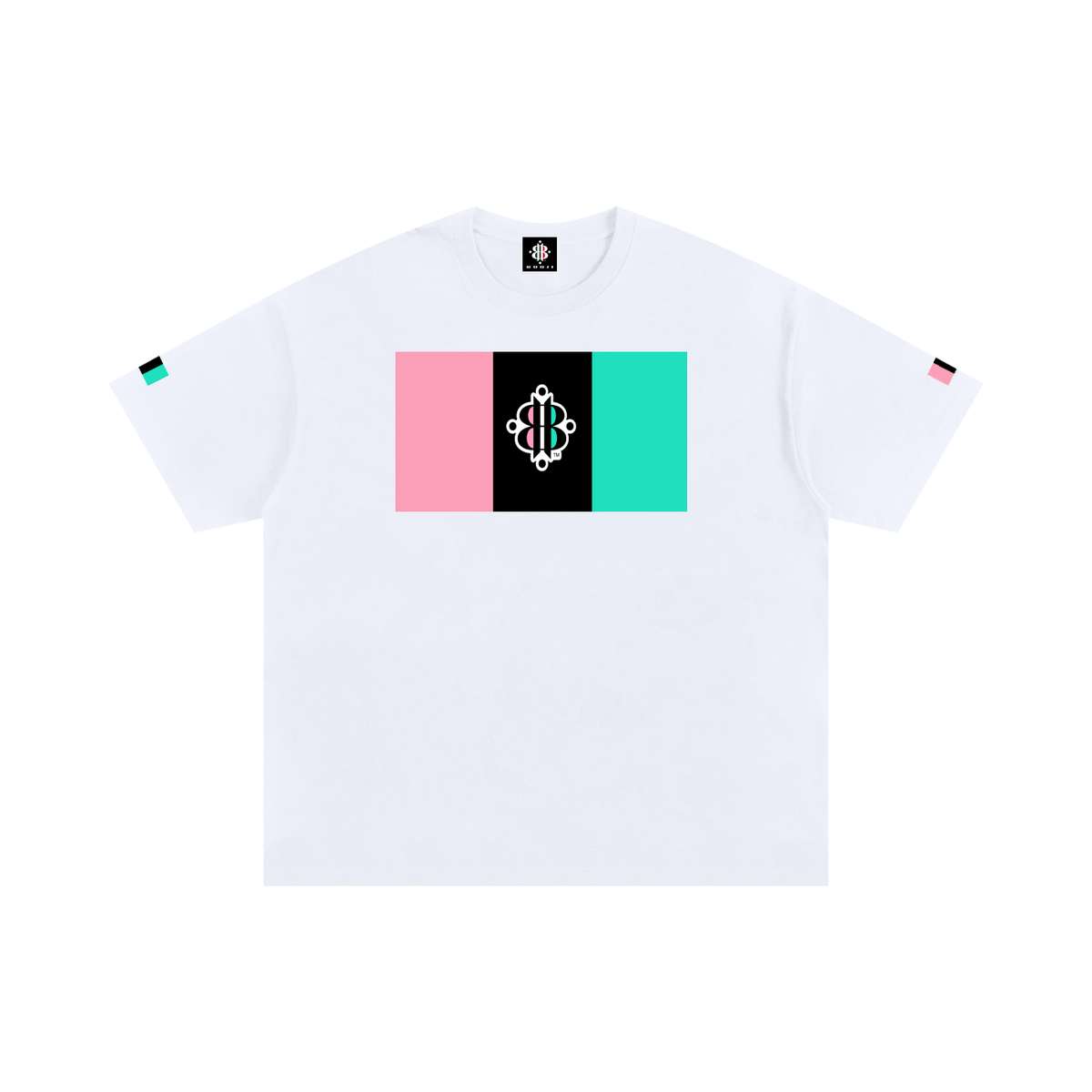 BOOJI ITALY 4 EVER $ LOGO INVERTED ITALIAN FLAG COLORS COTTON T-SHIRT