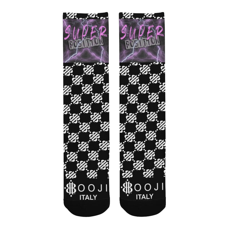 BOOJI ITALY SUPER POSITION COLLECTION LOGO MEN'S BLACK SOCKS
