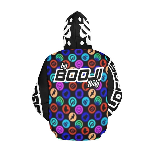 BOOI ITALY INVERTED "LOGO'S COLLECTION" BLACK MEN'S HOODIE