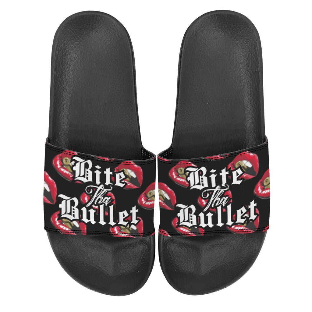 BOOJI ITALY BITE THA BULLET COLLECTION WOMEN'S BLACK SOLE SLIDES