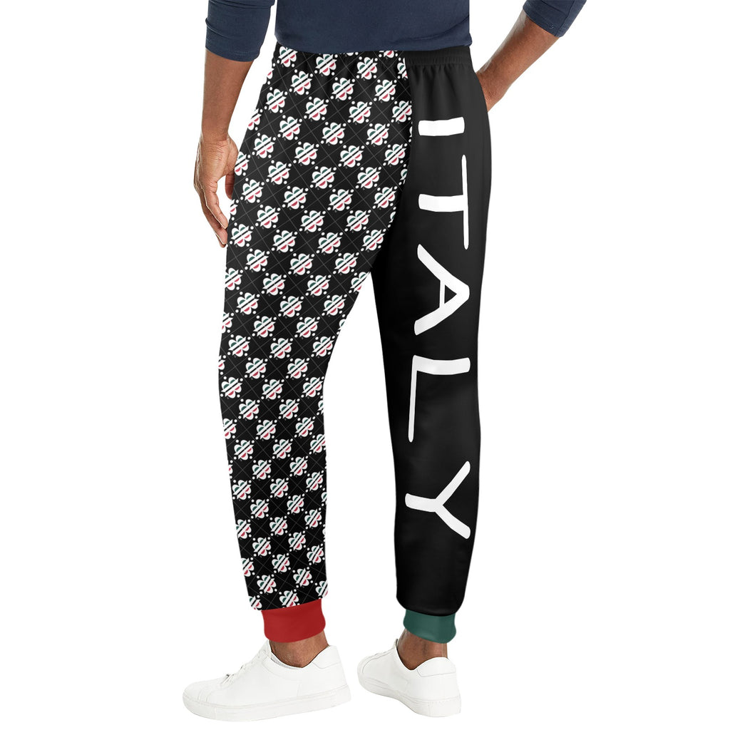 BOOJI LOGO PATTERN BLACK Men's Casual Track Pants (Model L72)