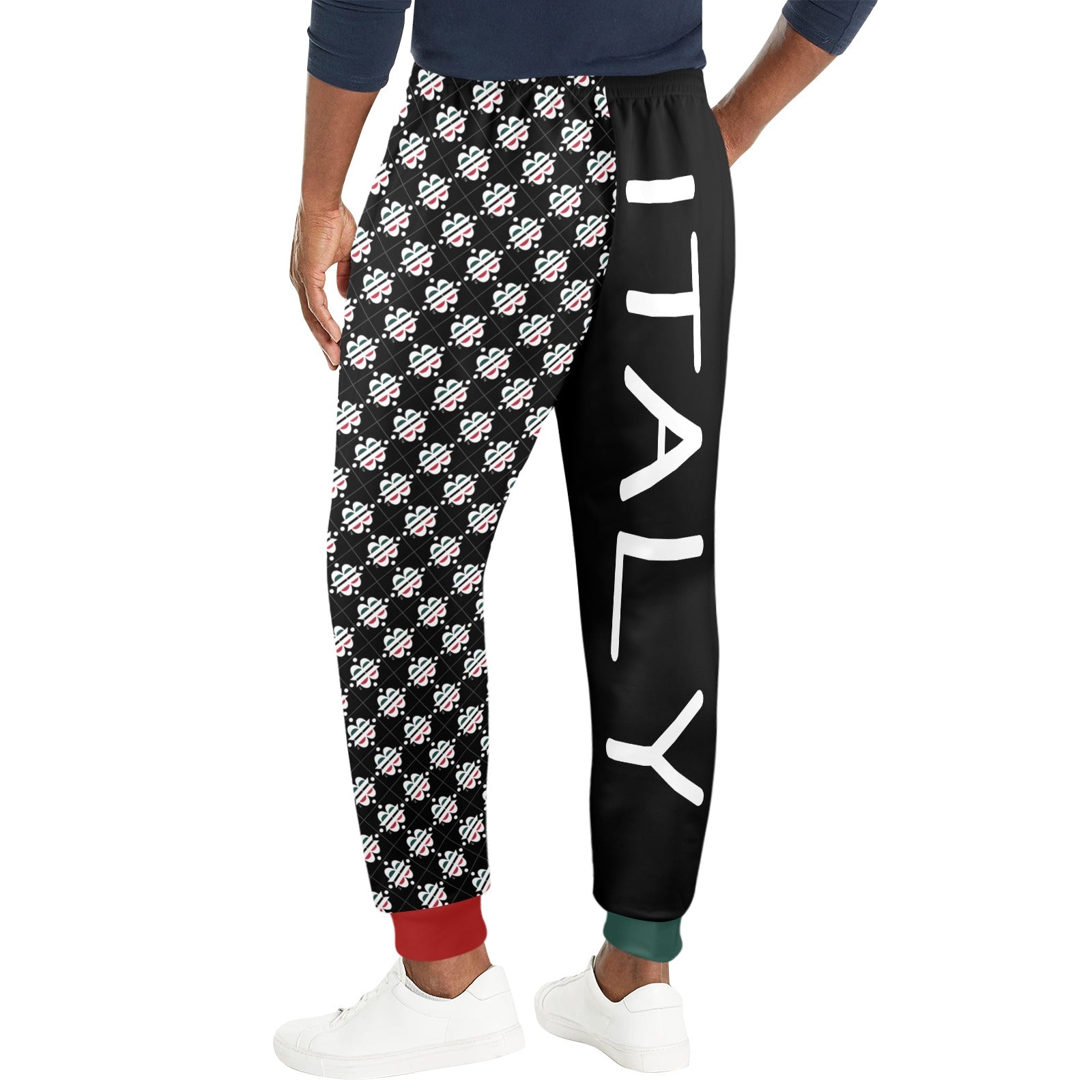 BOOJI LOGO PATTERN BLACK Men's Casual Track Pants (Model L72)