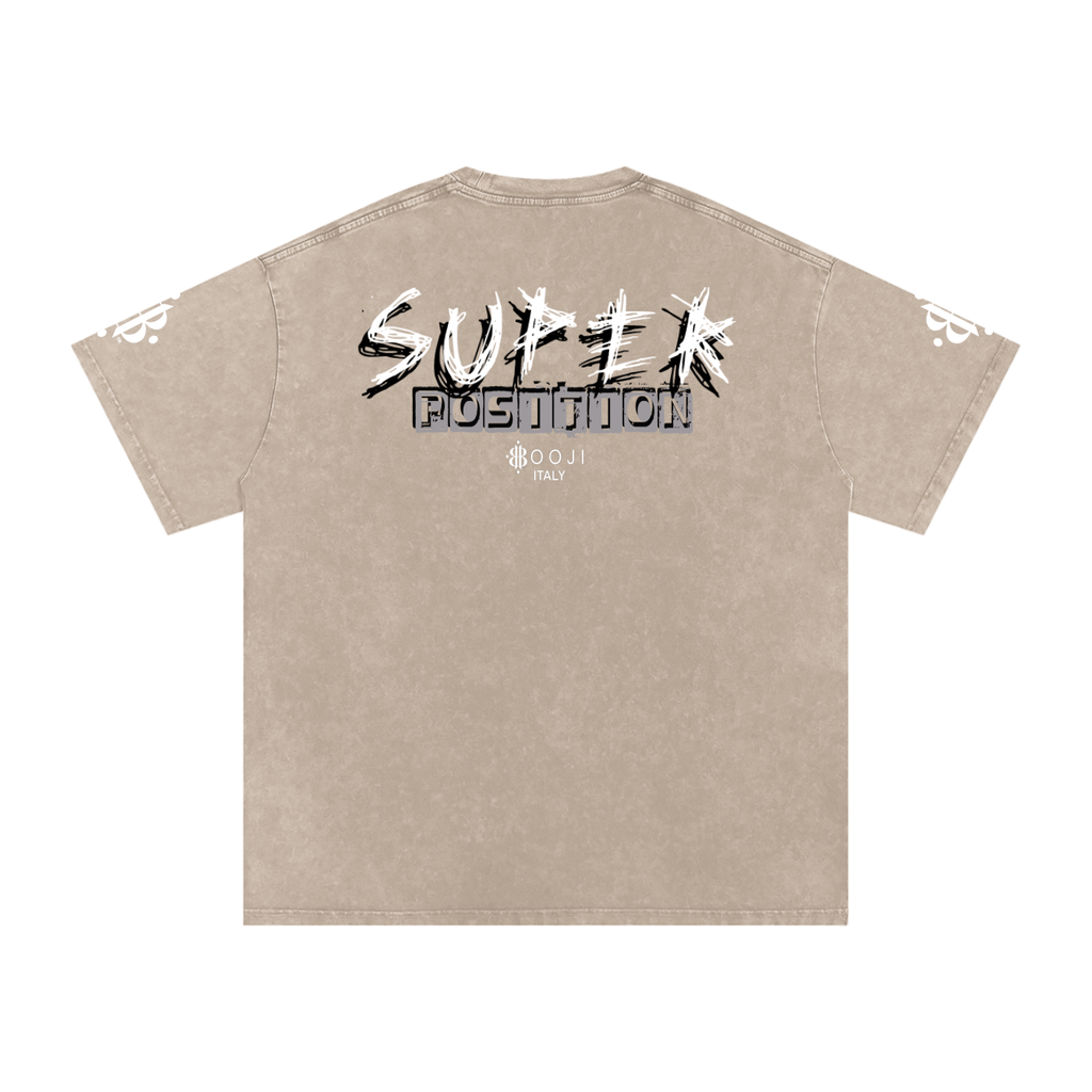 BOOJI ITALY SHARP "SUPER POSITION" LINE SNOW WASHED T-SHIRT