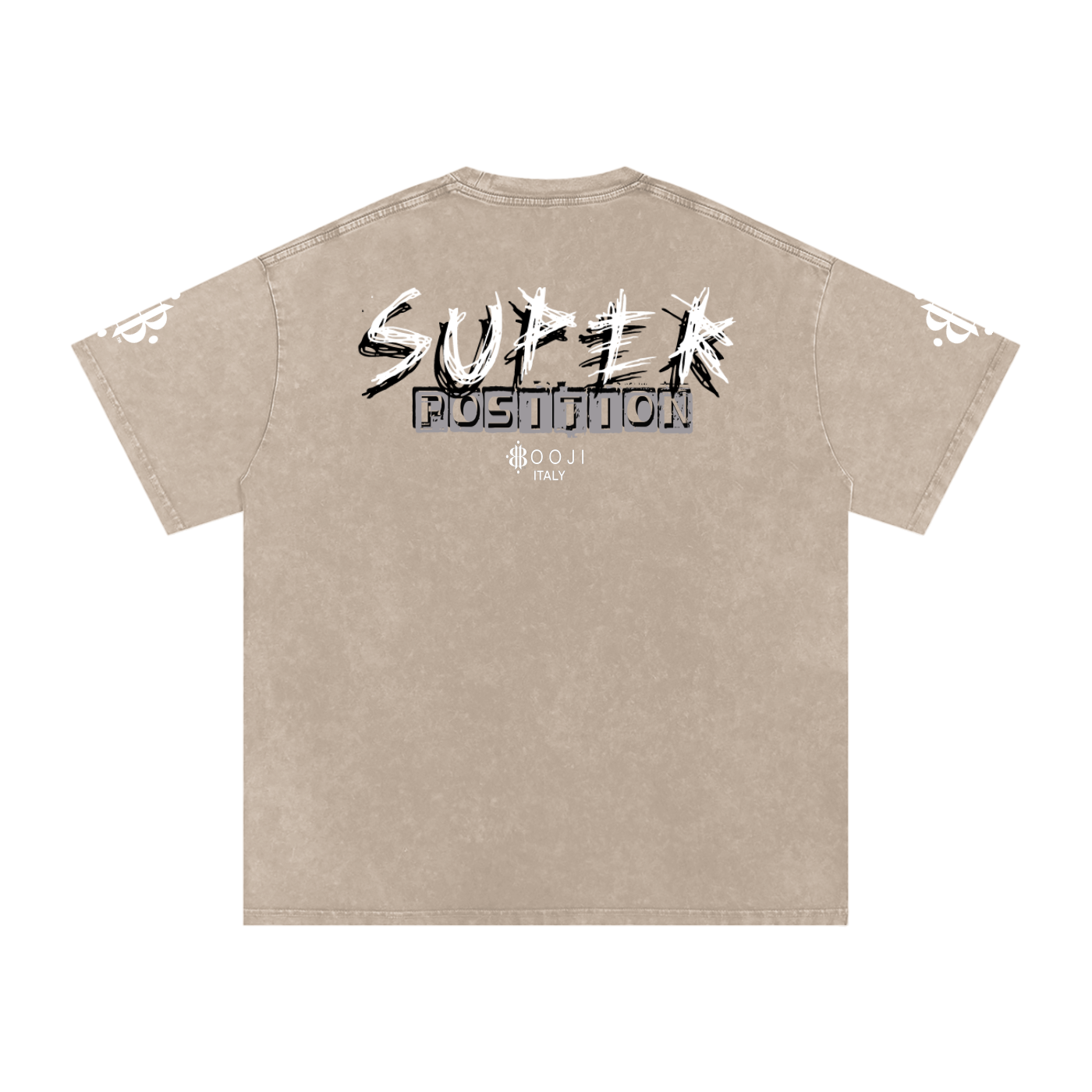 BOOJI ITALY SHARP "SUPER POSITION" LINE SNOW WASHED T-SHIRT