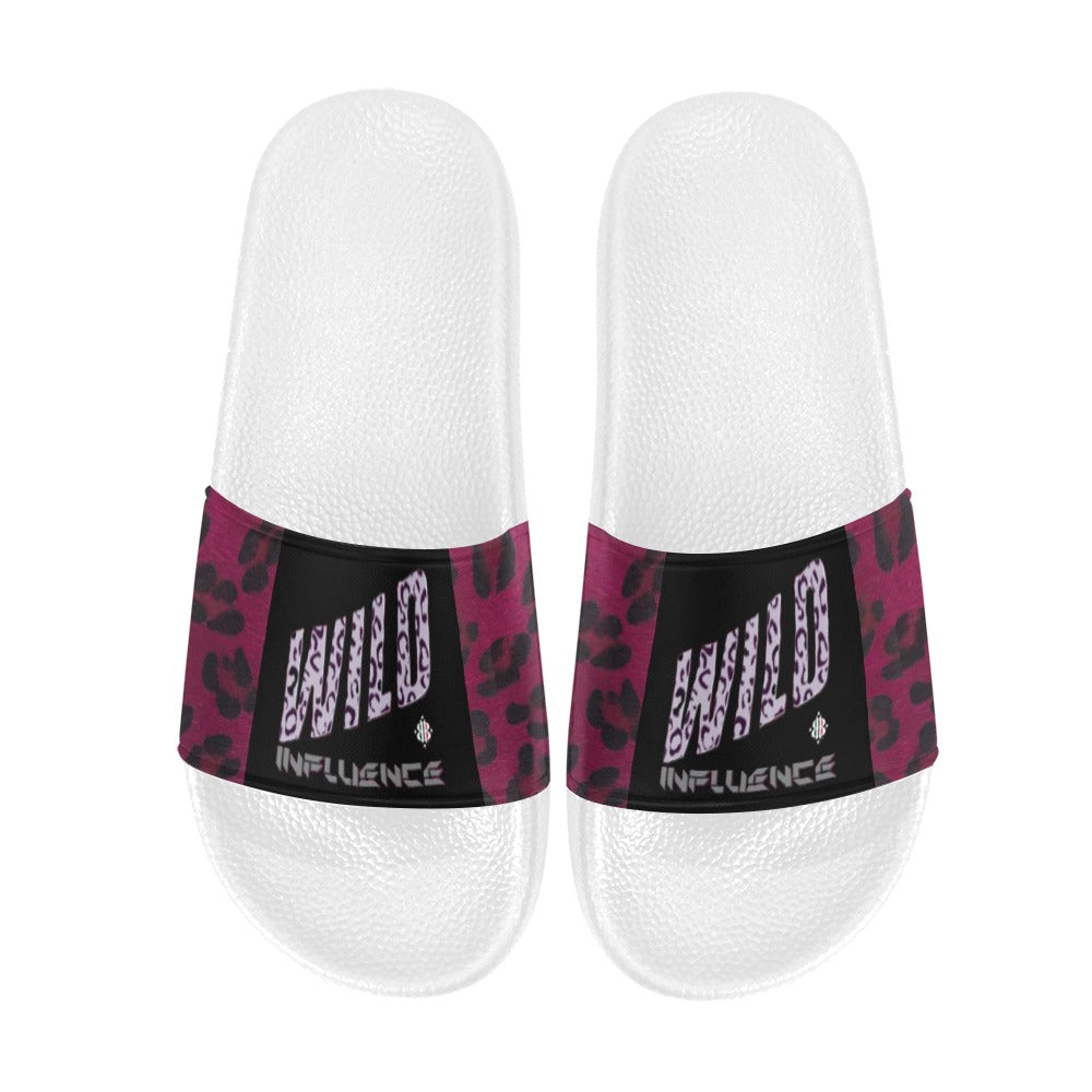 BOOJI ITALY WILD INFLUENCE LEOPARD LOGO WOMEN'S WHITE SOLE SLIDES