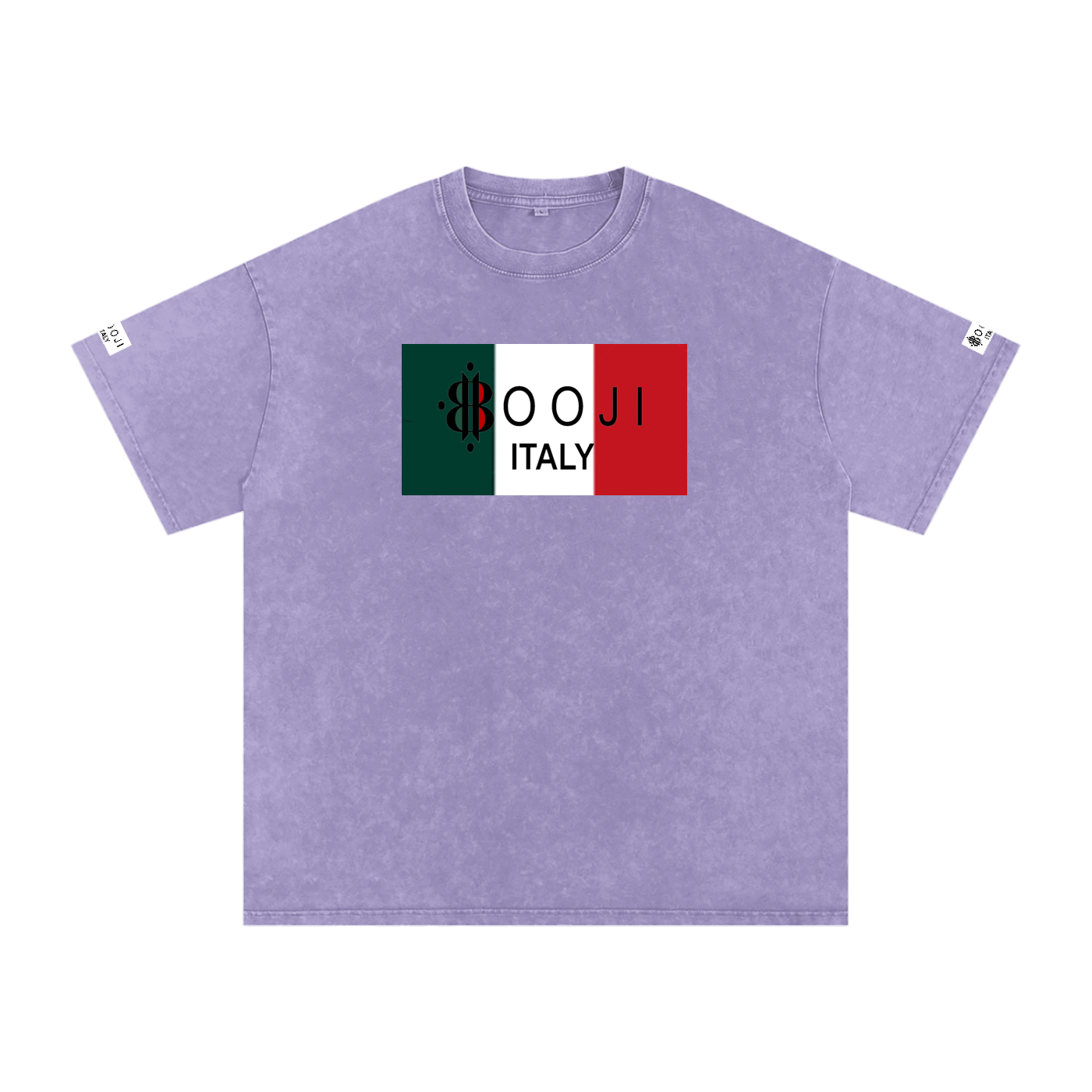 BOOJI ITALY ITALIAN FLAG BRAND LOGO SNOW WASHED T-SHIRT