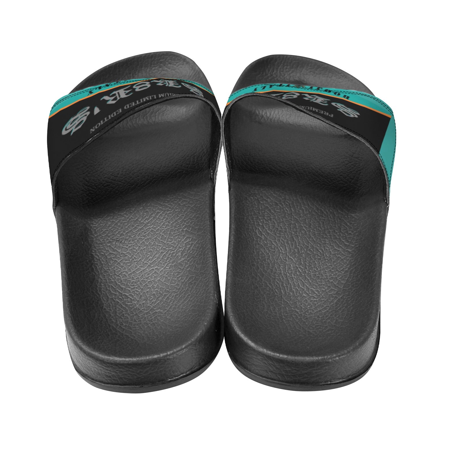 BOOJI ITALY SK8R'S COLLECTION WOMEN'S BLACK SOLE TEAL SLIDES
