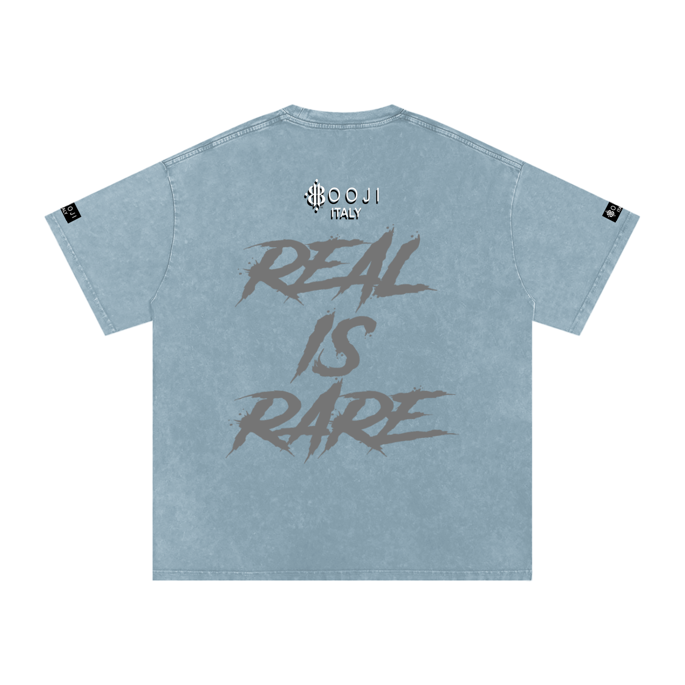 BOOJI ITALY "RICH SINNERS-REAL IS RARE" SNOW WASHED T-SHIRT