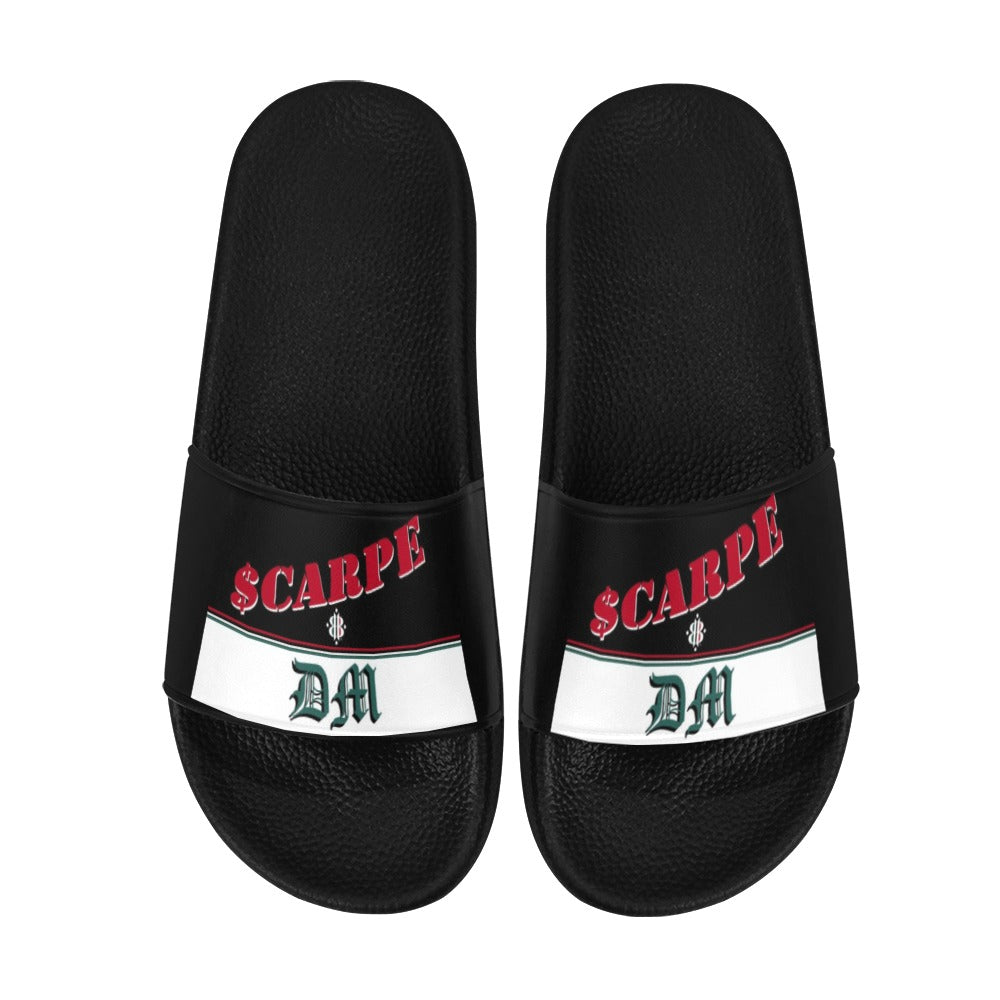 BOOJI ITALY SCARPE DM LOGO BLACK SOLE SLIDES Women's Slide Sandals(Model 057)