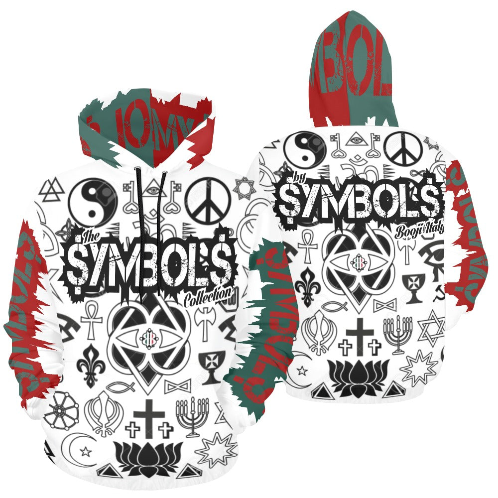 BOOJI SYMBOLS COLLECTION MENS HOODIE Men's All Over Print Hoodie (USA Size) (Model H13)
