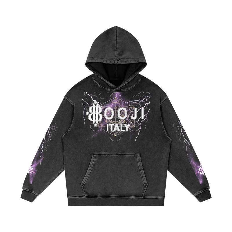 BOOJI ITALY SUPER POSITION COLLECTION SNOW WASHED COTTON HOODIE