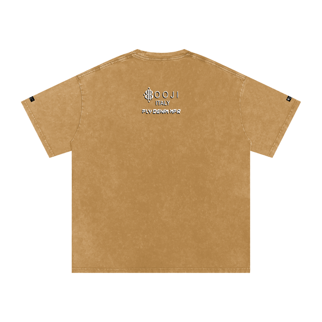 BOOJI ITALY "FLY DENIM MFR." SNOW WASHED T-SHIRT