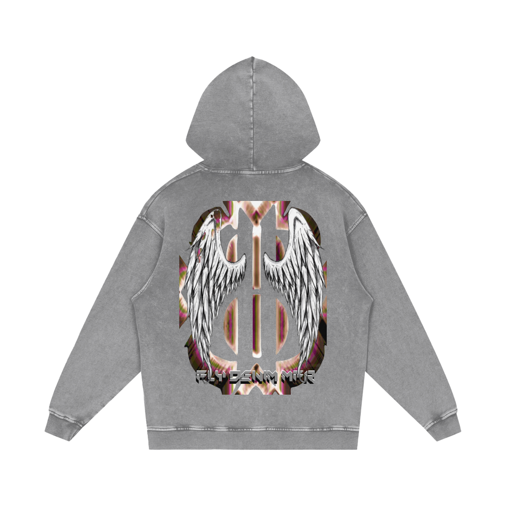 BOOJI ITALY "FLY DENIM MFR." SNOW WASHED HOODIE