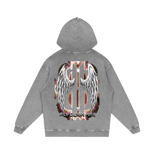 BOOJI ITALY "FLY DENIM MFR." SNOW WASHED HOODIE