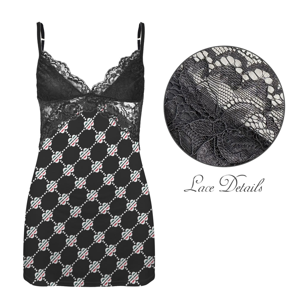 BOOJI ITALY LOGO PATTERN LACE LOW CUT BACKLESS CAMI