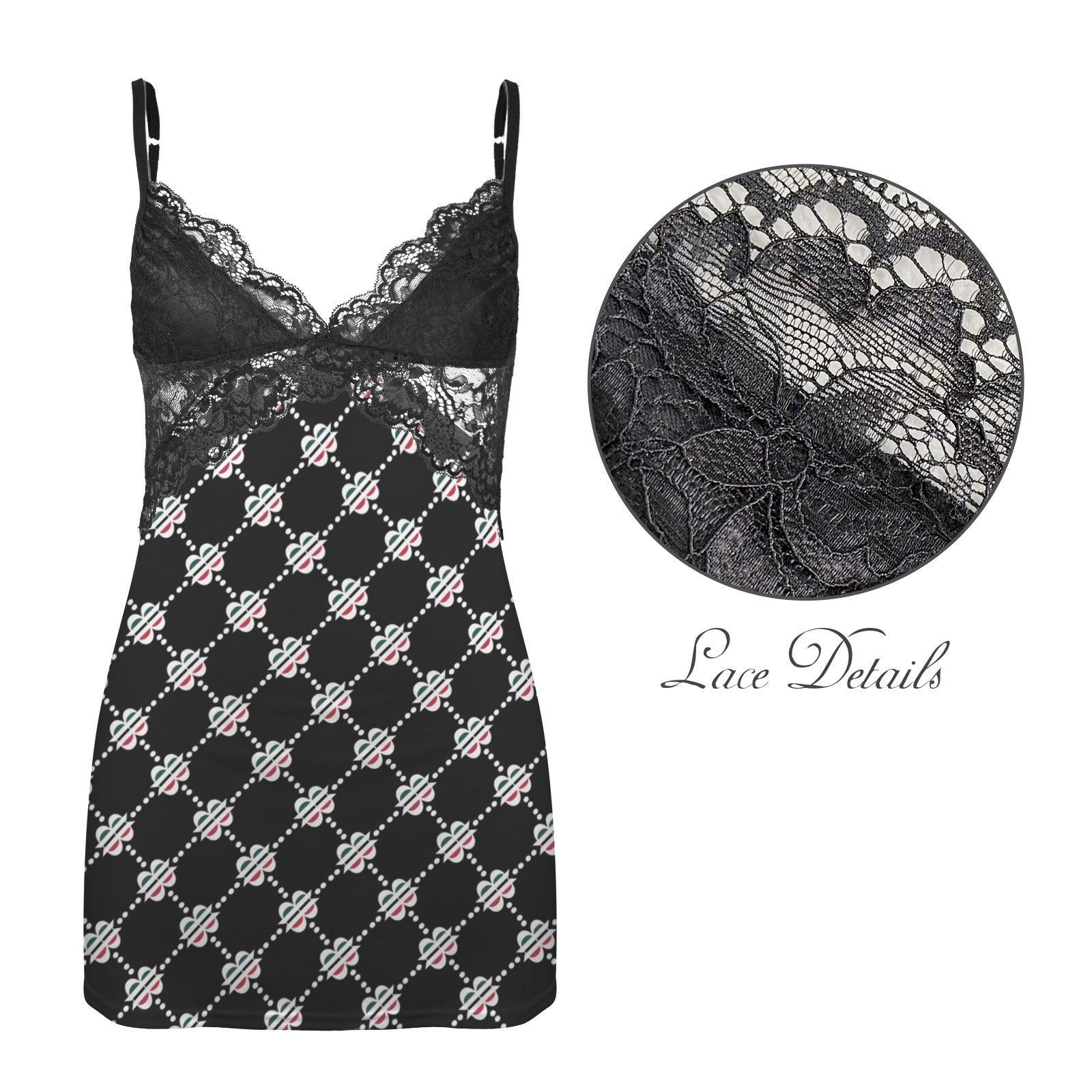 BOOJI ITALY LOGO PATTERN LACE LOW CUT BACKLESS CAMI
