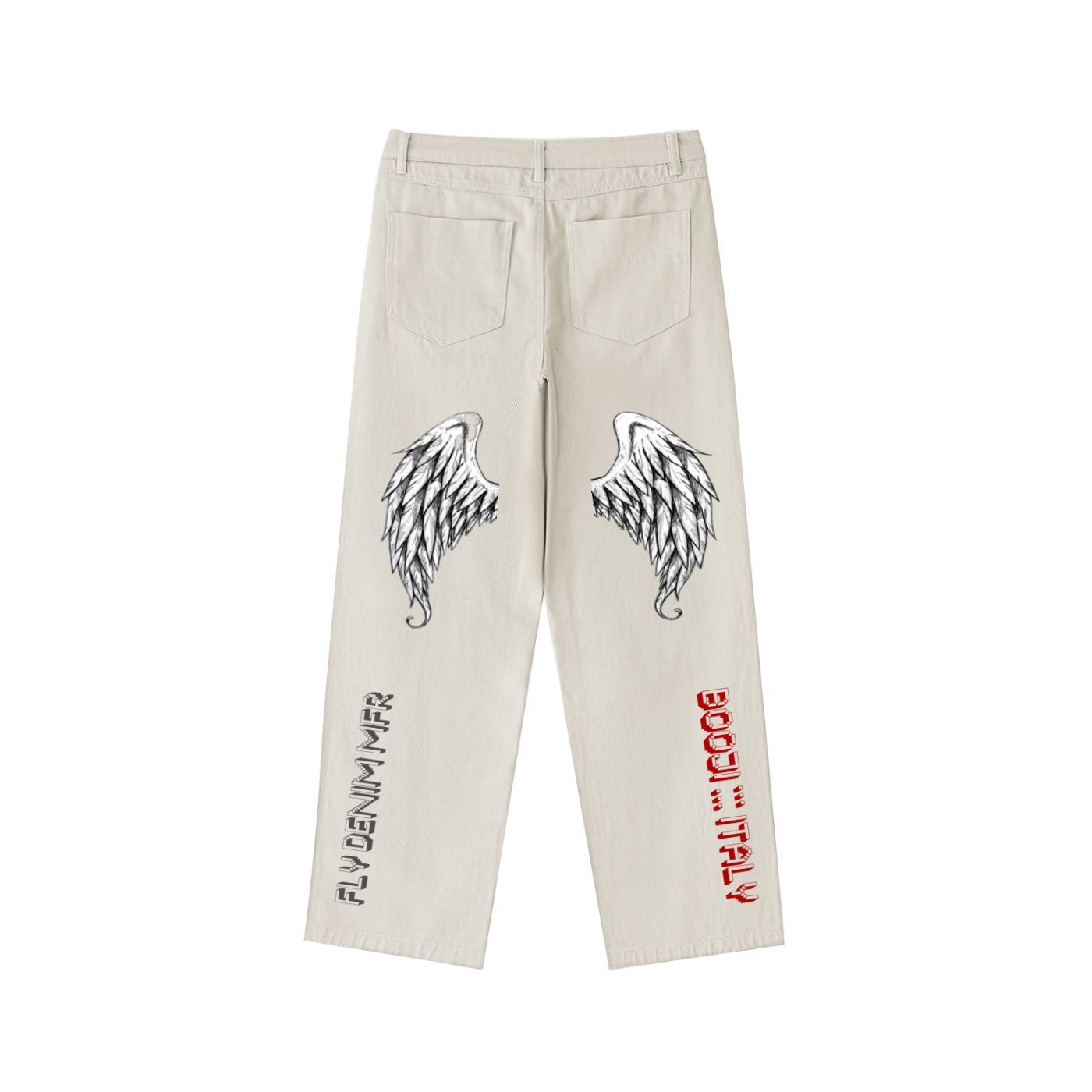 BOOJI ITALY "FLY DENIM MFR." HEAVYWEIGHT STRAIGHT LEG JEANS