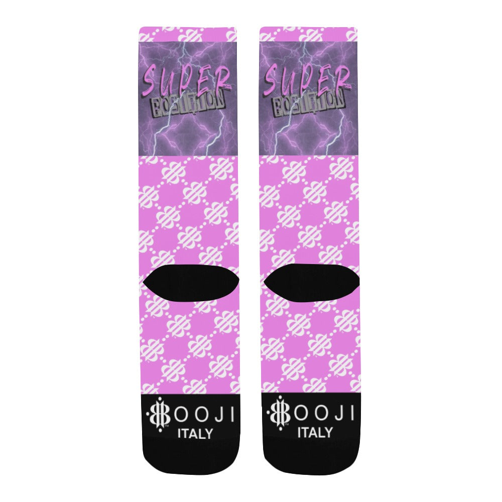 BOOJI ITALY SUPER POSITION COLLECTION MEN'S LOGO TUBE SOCKS PURPLE