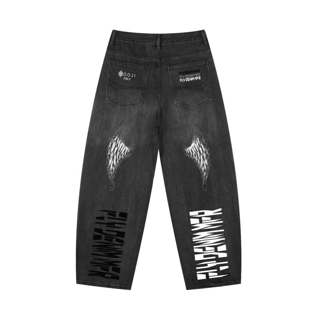 BOOJI ITALY "FLY DENIM MFR." SUNFADE VINTAGE WASH JEANS