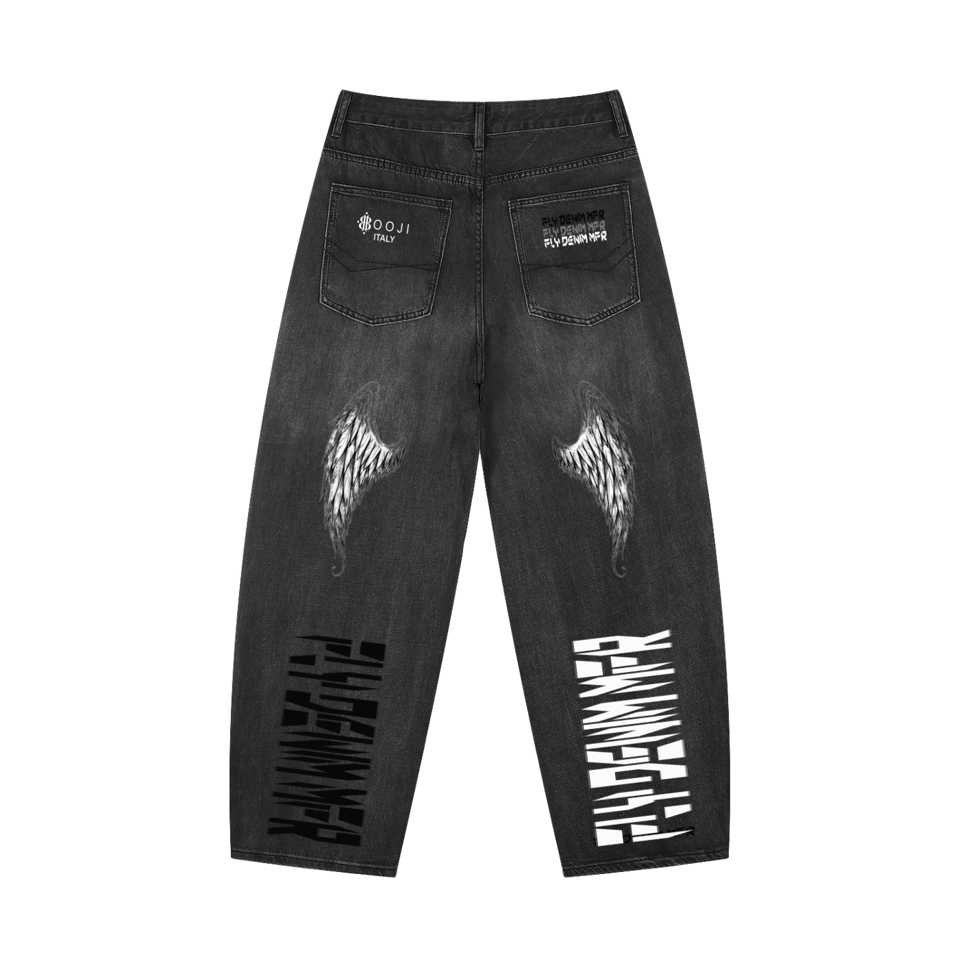 BOOJI ITALY "FLY DENIM MFR." SUNFADE VINTAGE WASH JEANS