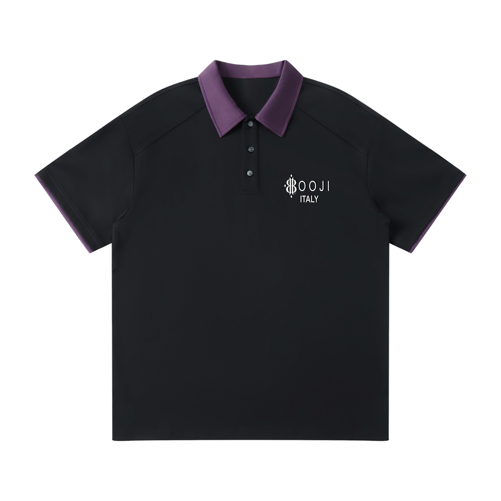 BOOJI ITALY "THORNSHARP" CONTRAST ACCENTED POLO SHIRT
