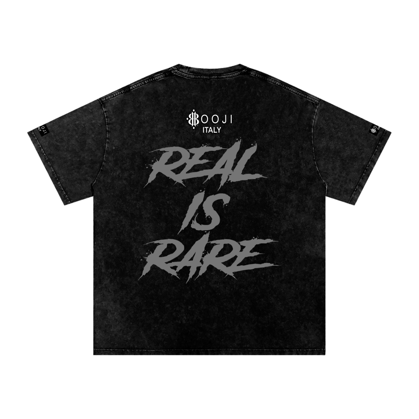 BOOJI ITALY "RICH SINNERS-REAL IS RARE" SNOW WASHED T-SHIRT