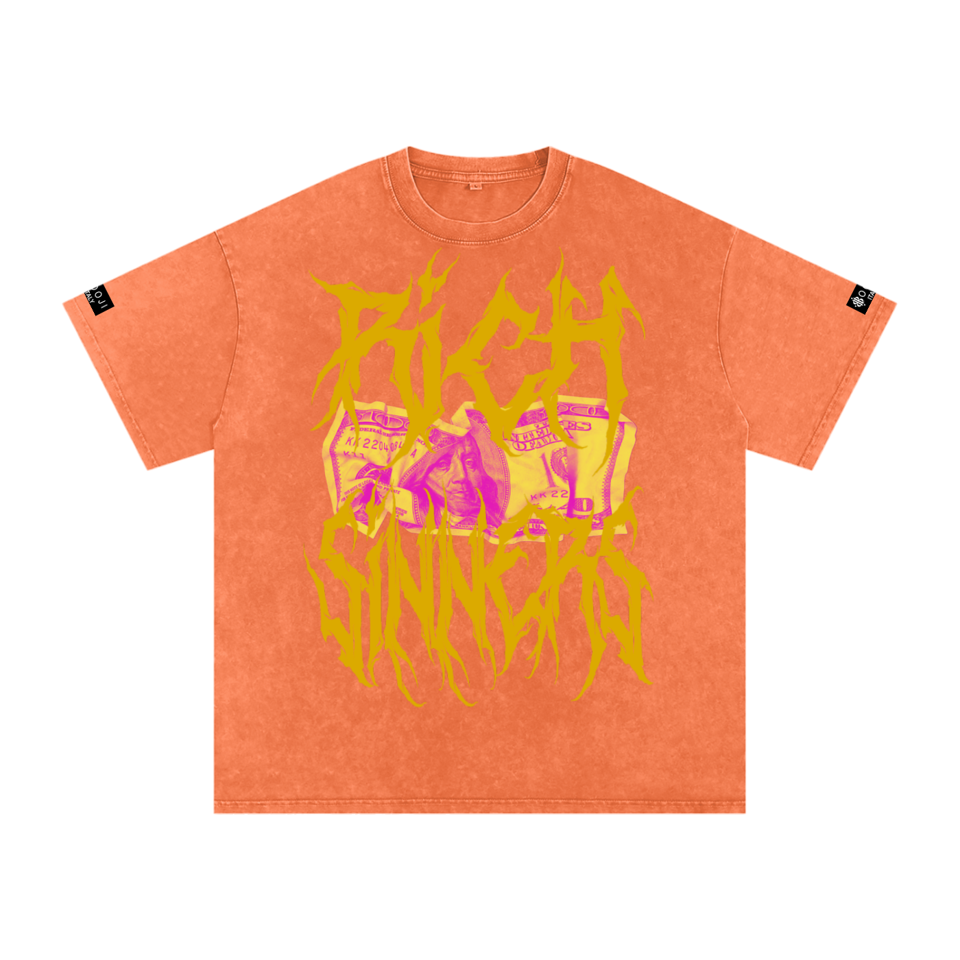 BOOJI ITALY "RICH SINNERS-REAL IS RARE" SNOW WASHED T-SHIRT