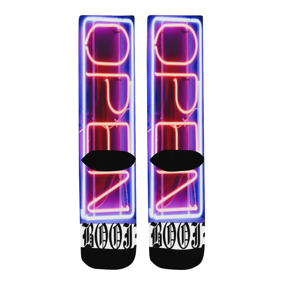BOOJI ITALY OPEN SIGN COLLECTION MEN'S BLACK TUBE SOCKS