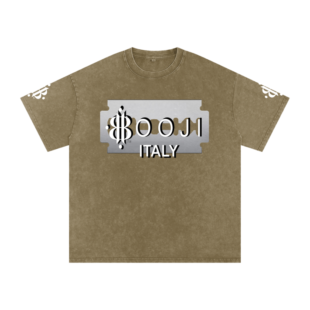 BOOJI ITALY SHARP "SUPER POSITION" LINE SNOW WASHED T-SHIRT