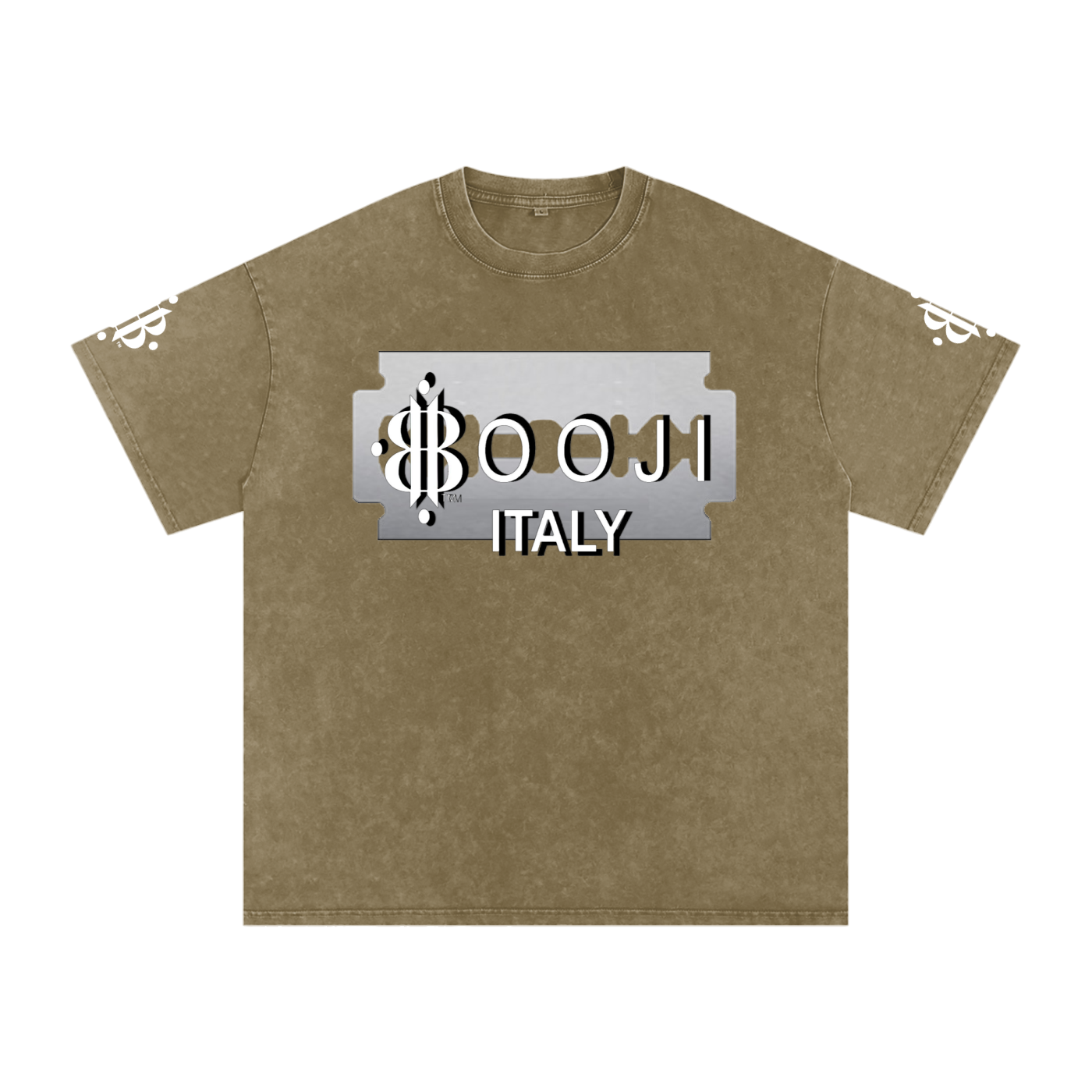 BOOJI ITALY SHARP "SUPER POSITION" LINE SNOW WASHED T-SHIRT