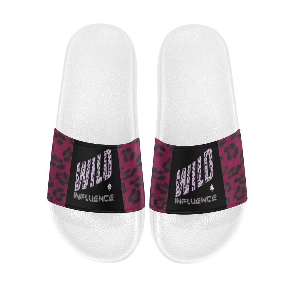 BOOJI ITALY WILD INFLUENCE LEOPARD LOGO MEN'S WHITE SOLE SLIDES
