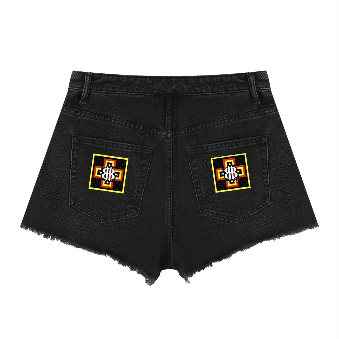 BOOJI ITALY "LOVE ROSE" LOGO WOMENS VINTAGE WASH HIGH RISE SHORTS