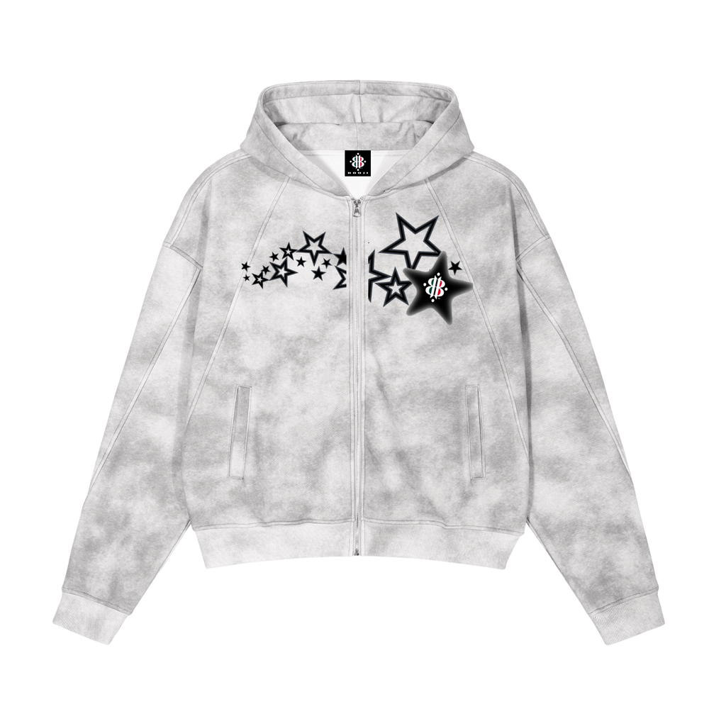 BOOJI ITALY 4 EVER LOGO STARS ZIP-UP FLEECE HOODIE