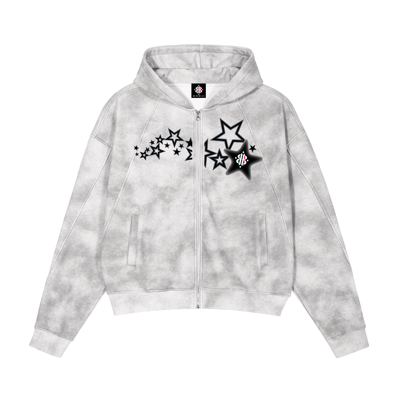 BOOJI ITALY 4 EVER LOGO STARS ZIP-UP FLEECE HOODIE