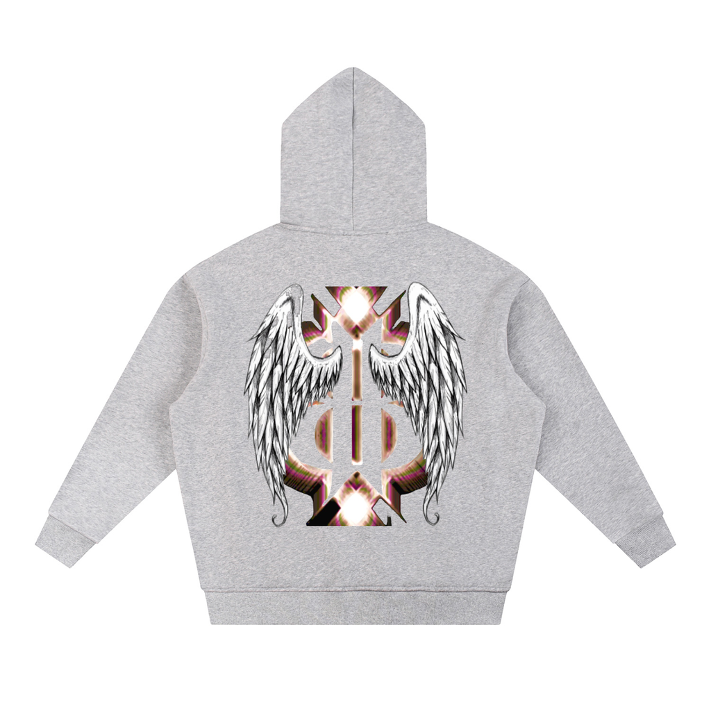 BOOJI ITALY WINGED 4 EVER $ LOGO MEN'S SUNFADED FLEECE HOODIE
