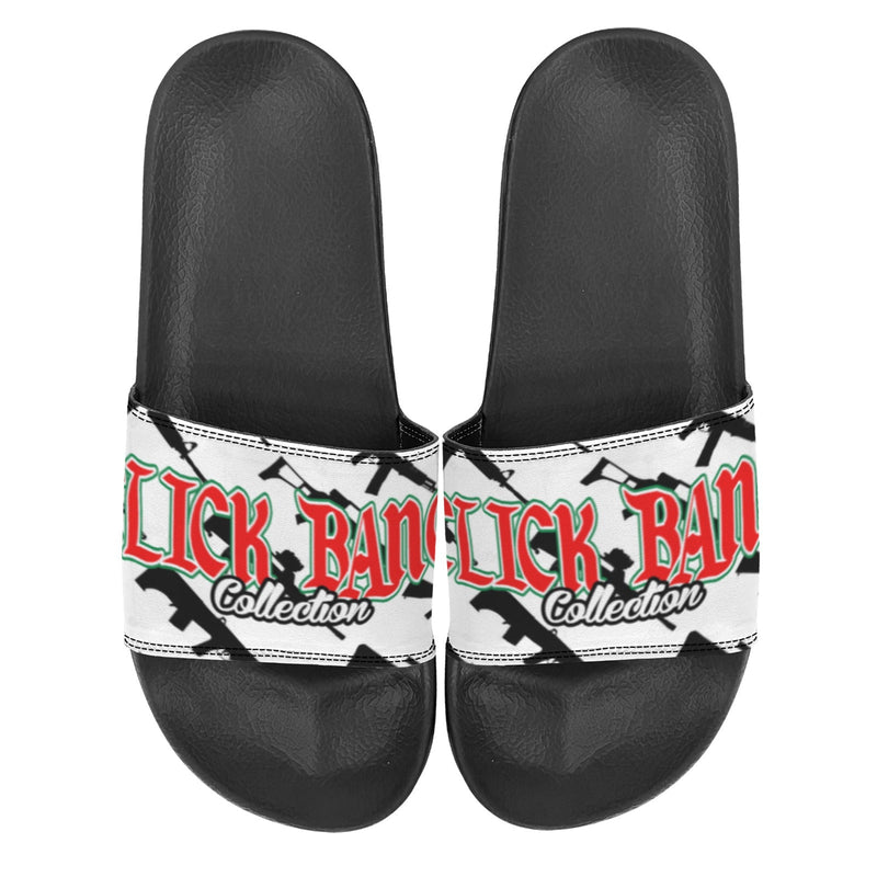 BOOJI ITALY CLICK BANG COLLECTION IN WHITE WOMEN'S BLACK SOLE SLIDES