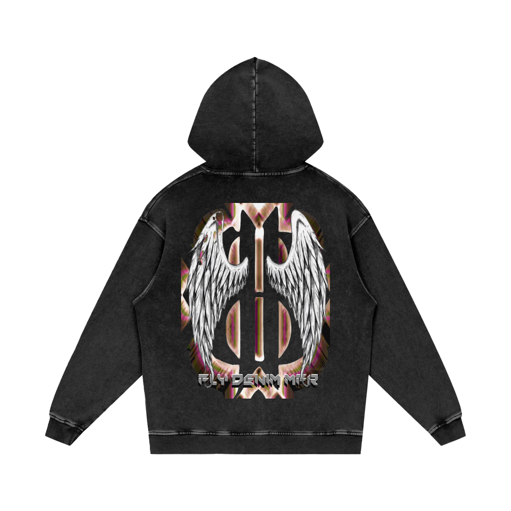 BOOJI ITALY "FLY DENIM MFR." SNOW WASHED HOODIE