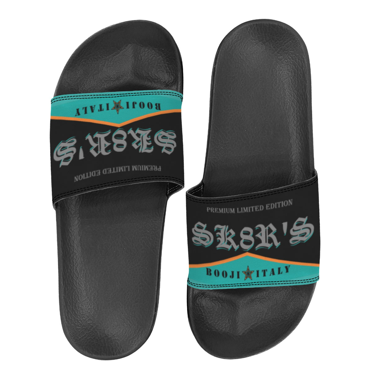 BOOJI ITALY SK8R'S COLLECTION WOMEN'S BLACK SOLE SLIDES
