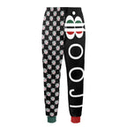 BOOJI ITALY 4 EVER $ LOGO PATTERN MEN'S SOLID BLACK TRACK PANTS